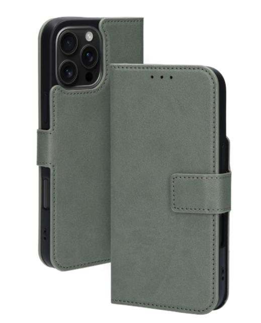 Mobiparts Classic Wallet Case Apple iPhone 16 Pro Max Stone Green (MagSafe Compatible)