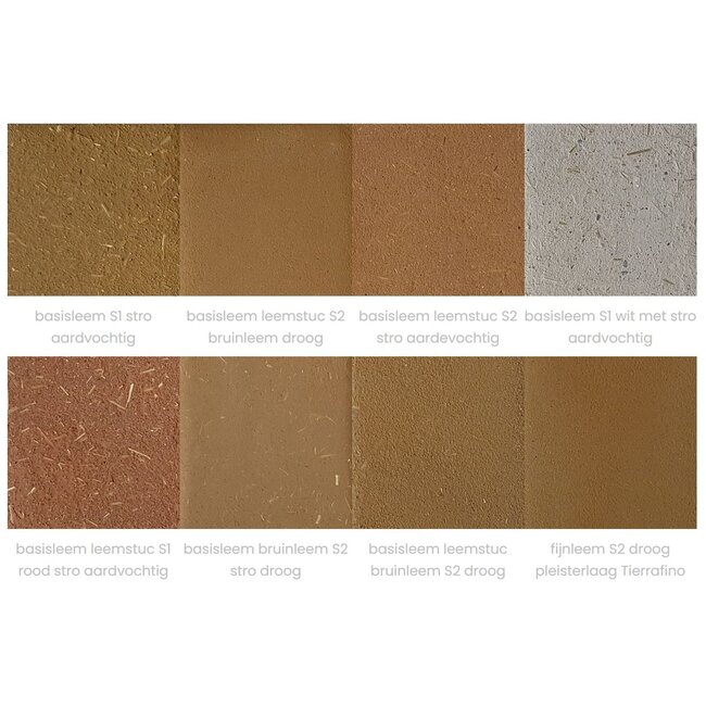 Tierrafino Tierrafino Base S1 | met stro | lichtgrijze leem | aardvochtig | bigbag à 1200kg