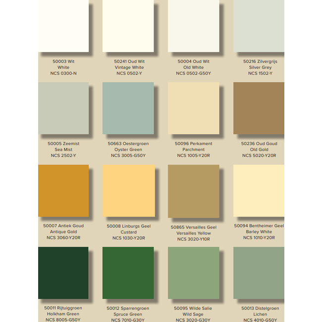 Allbäck  Kleurenwaaier Lijnolieverf | 40 kleuren