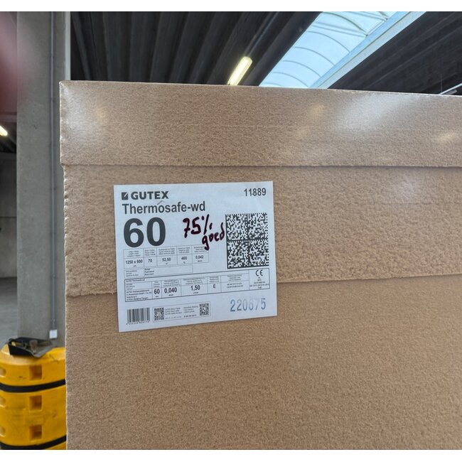 Gutex Uitverkoop: Gutex Thermosafe-wd 60mm, 125x60cm, 70platen, 52.5m2