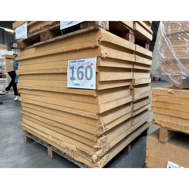 Gutex Uitverkoop: Gutex Thermowall T+G, 160mm, 130x60cm, 12 platen, 9,36m2, beschadigd