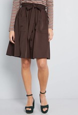 Ella Midi A-Line Brown Skirt