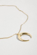 Ink + Alloy Half Moon Gold Pendant Necklace