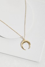Ink + Alloy Half Moon Gold Pendant Necklace