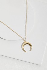 Ink + Alloy Half Moon Gold Pendant Necklace