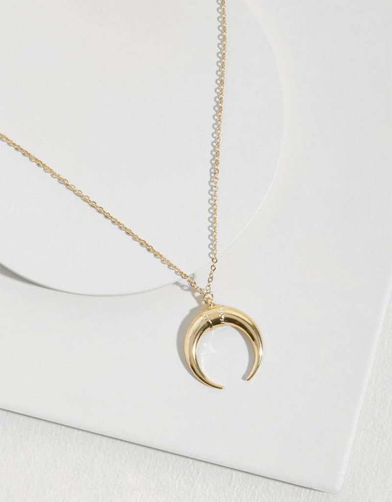 Ink + Alloy Half Moon Gold Pendant Necklace