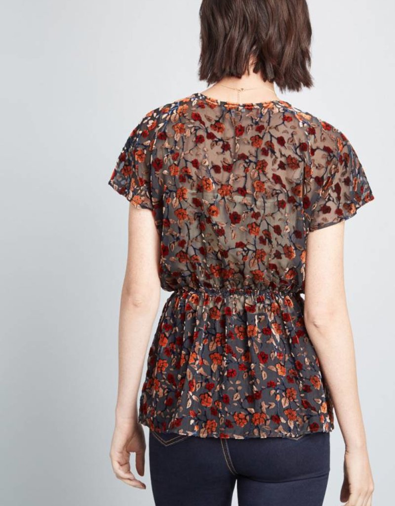 Sunday In Brooklyn Floral Velvet Blouse