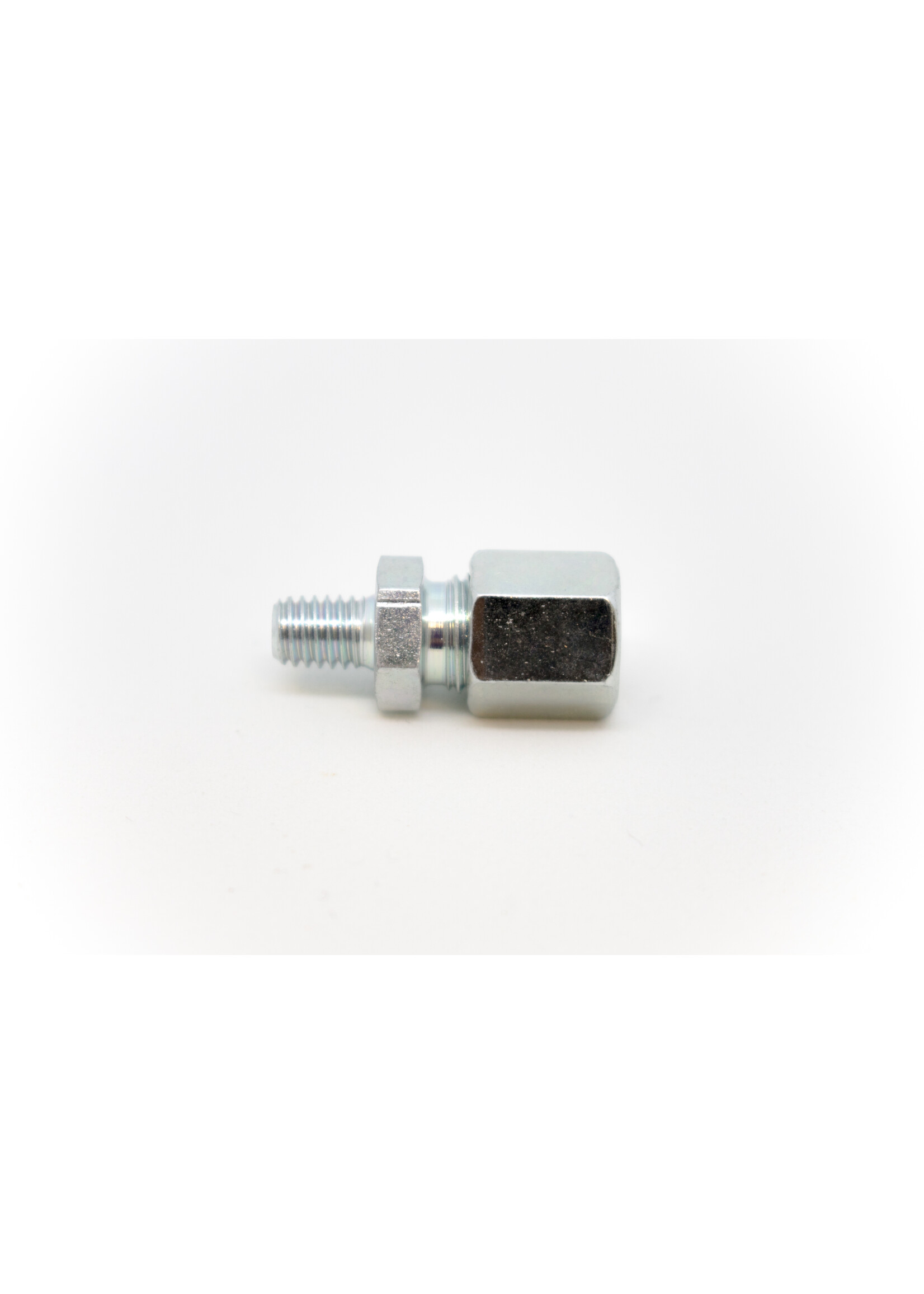 inschroefkoppeling recht RVS voor 6mm leiding/pilaar