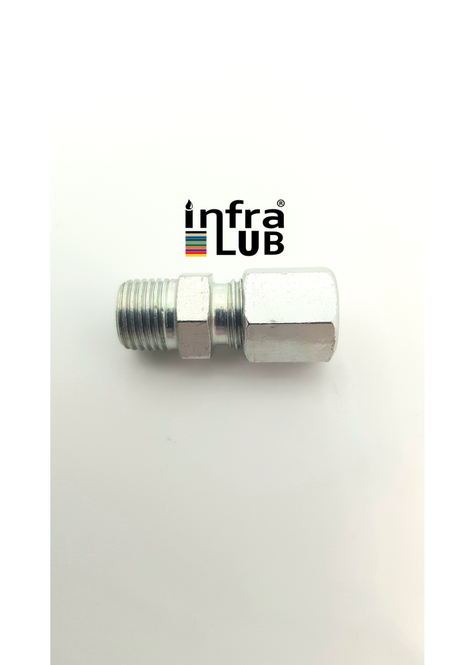 Inschroefkoppeling 6L recht  gegalvaniseerd