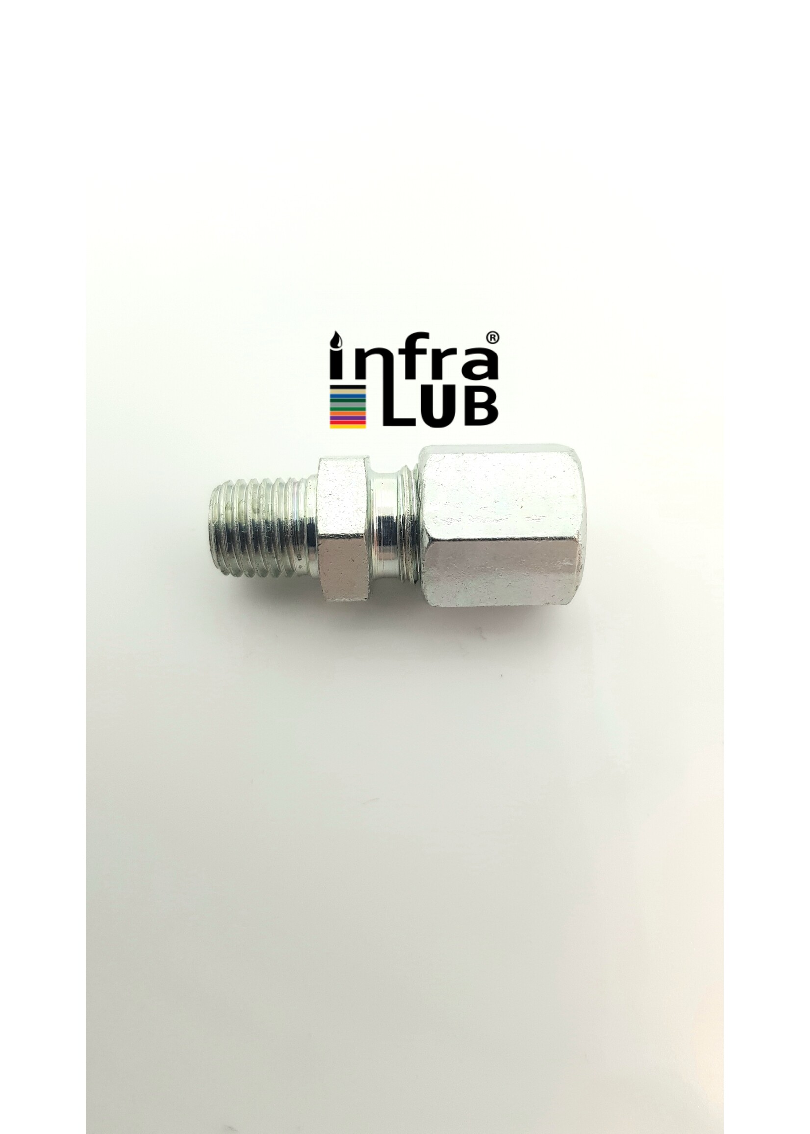 Inschroefkoppeling 6L recht  gegalvaniseerd