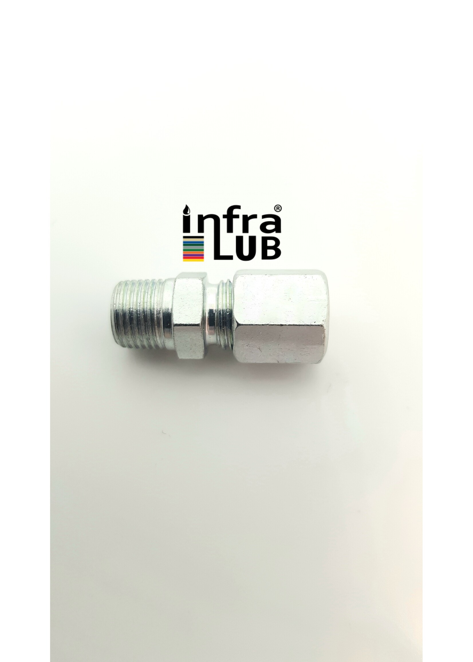 Inschroefkoppeling 6L recht  gegalvaniseerd