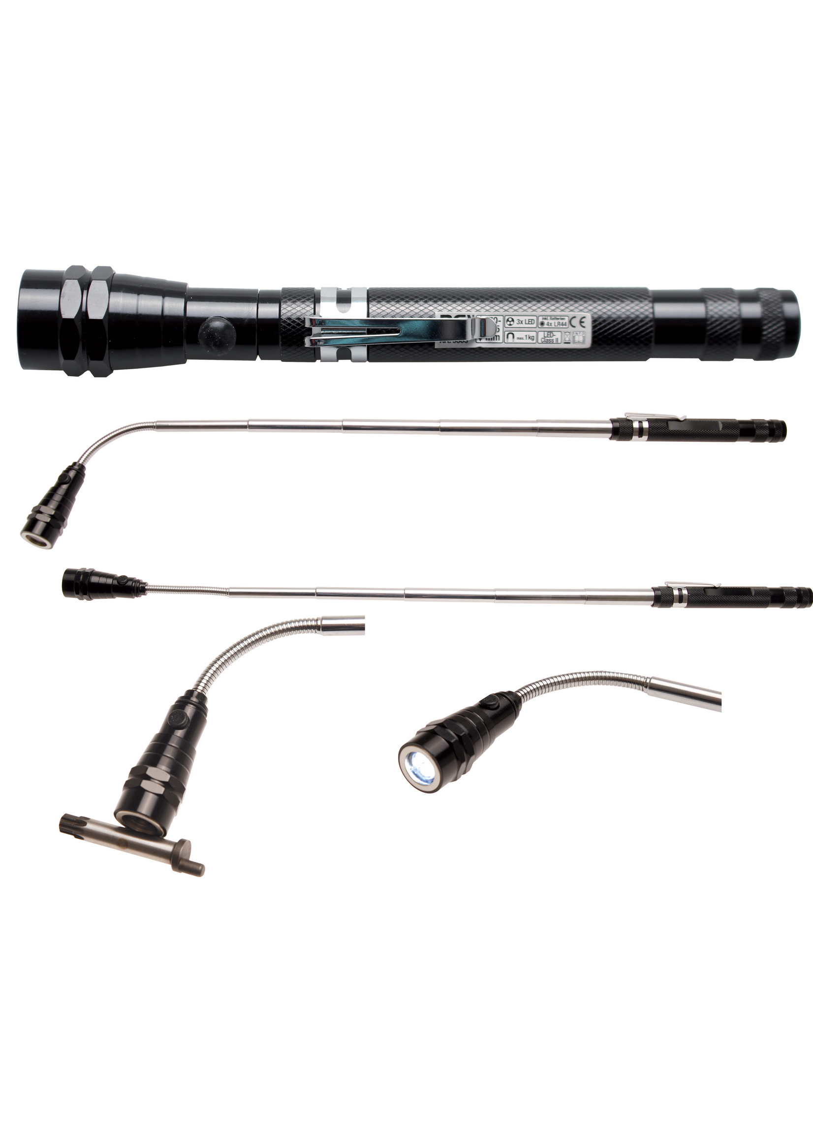 BGS Uittrekbare 2 in 1 magneethulp  LED  zaklamp