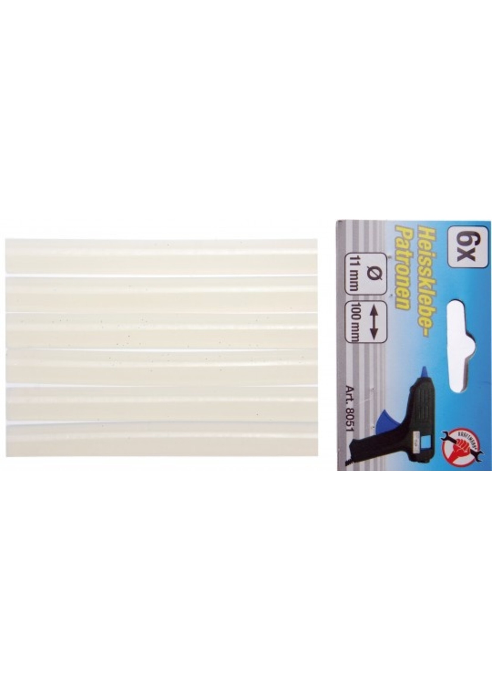 BGS Lijmpatronen transparant | Ø 11 mm, 100 mm | 6 stuks