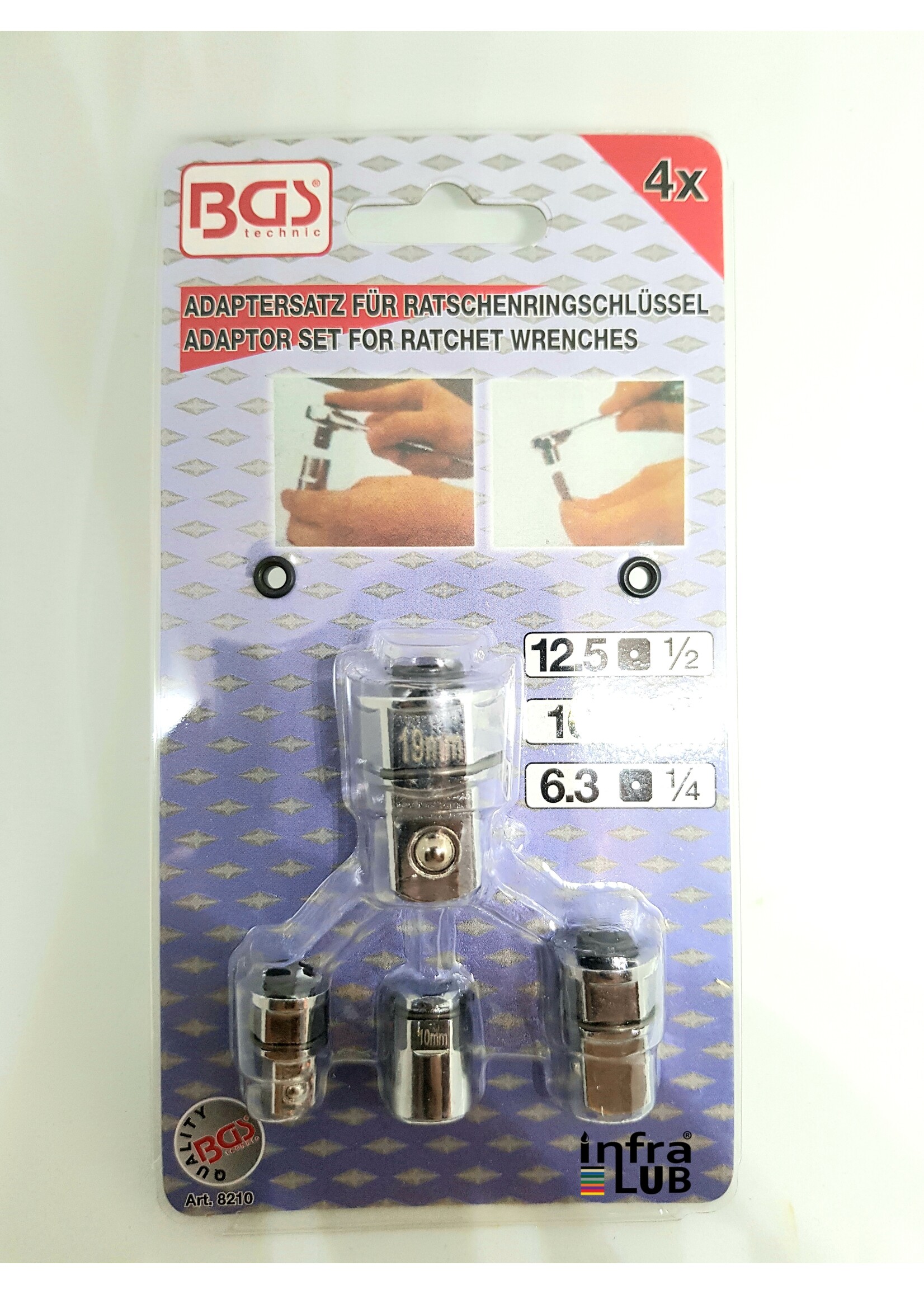 BGS Adapterset voor ringratelsleutels | 4-delig