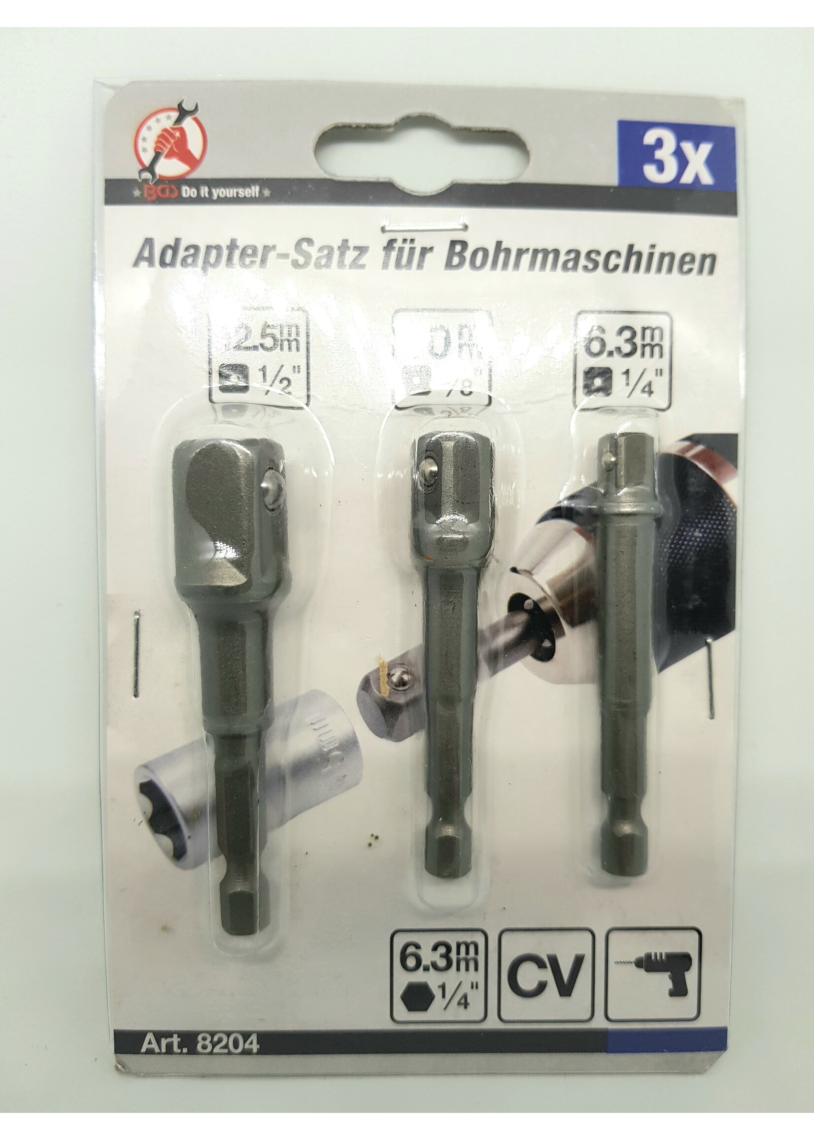 BGS Doppen adapterset 3 delig voor boormachine