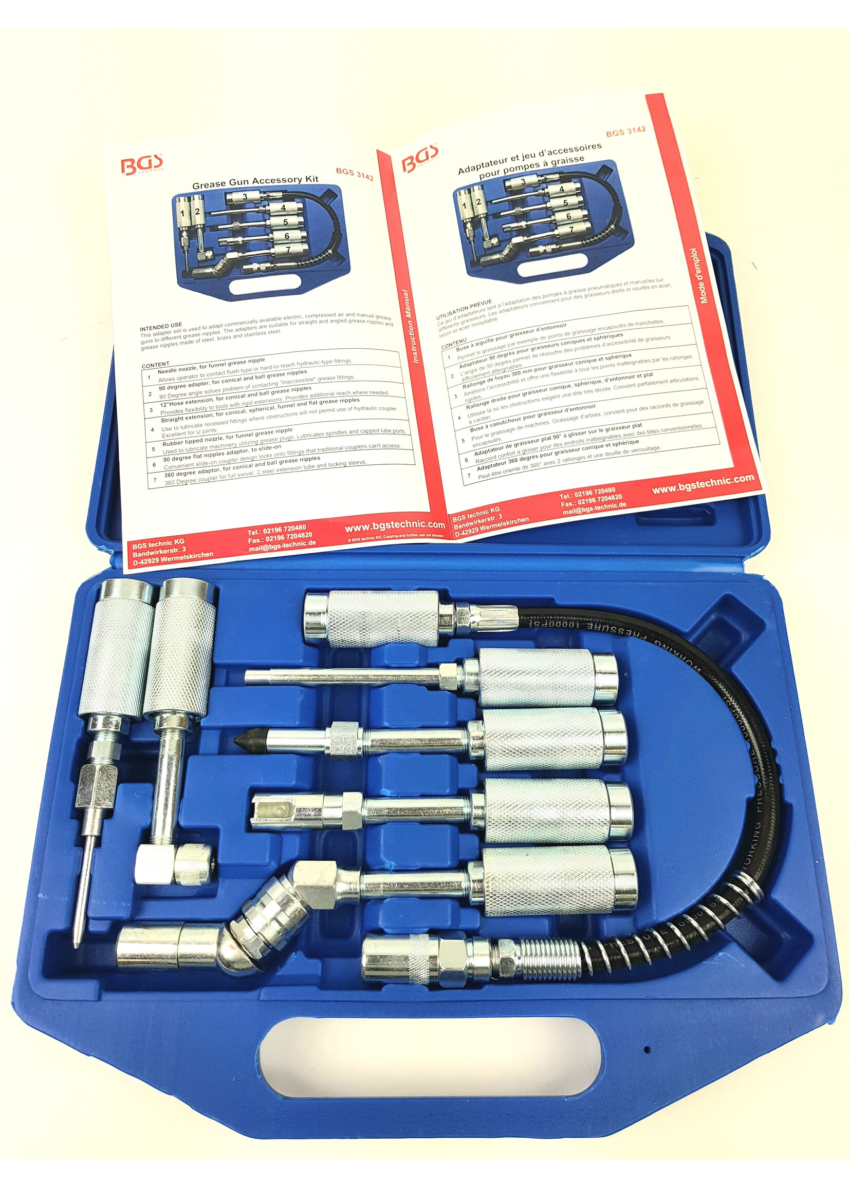 BGS Smeermondstukken adapterset 7-dlg.