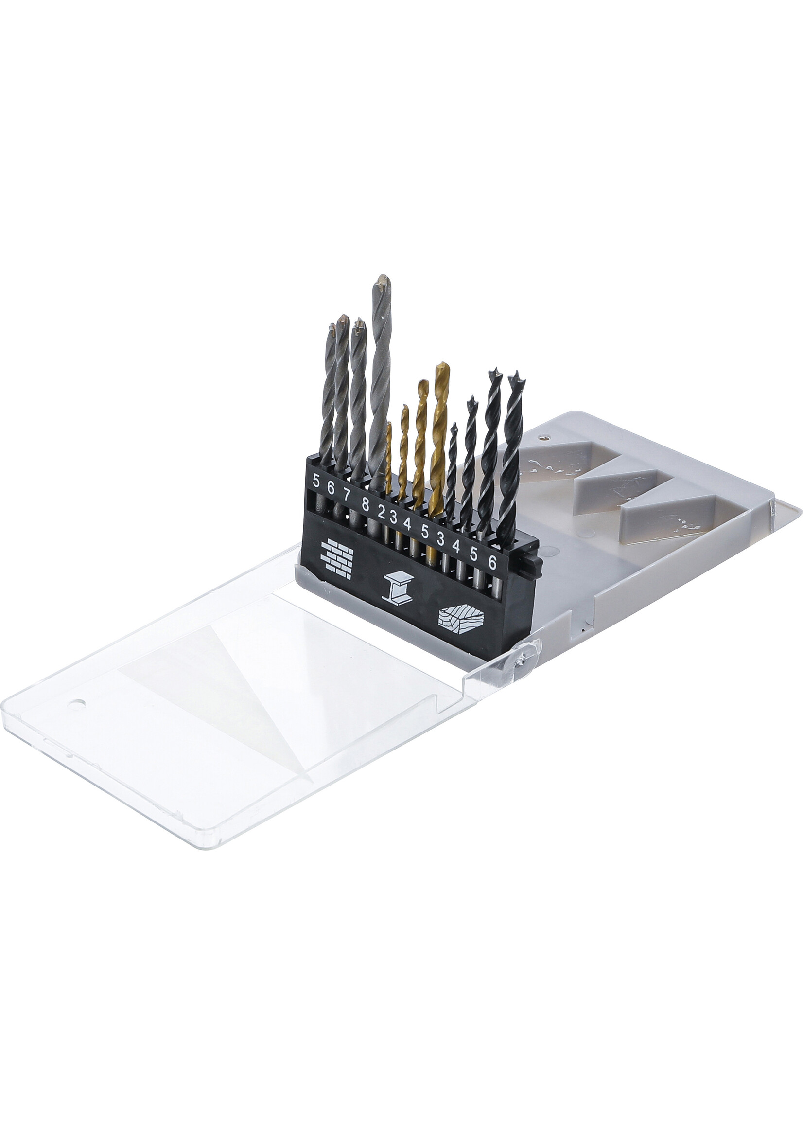 BGS Combinatie boren set - Houtboren - Steenboren - Metaalboren set HSS Titanium - 2mm - 8mm