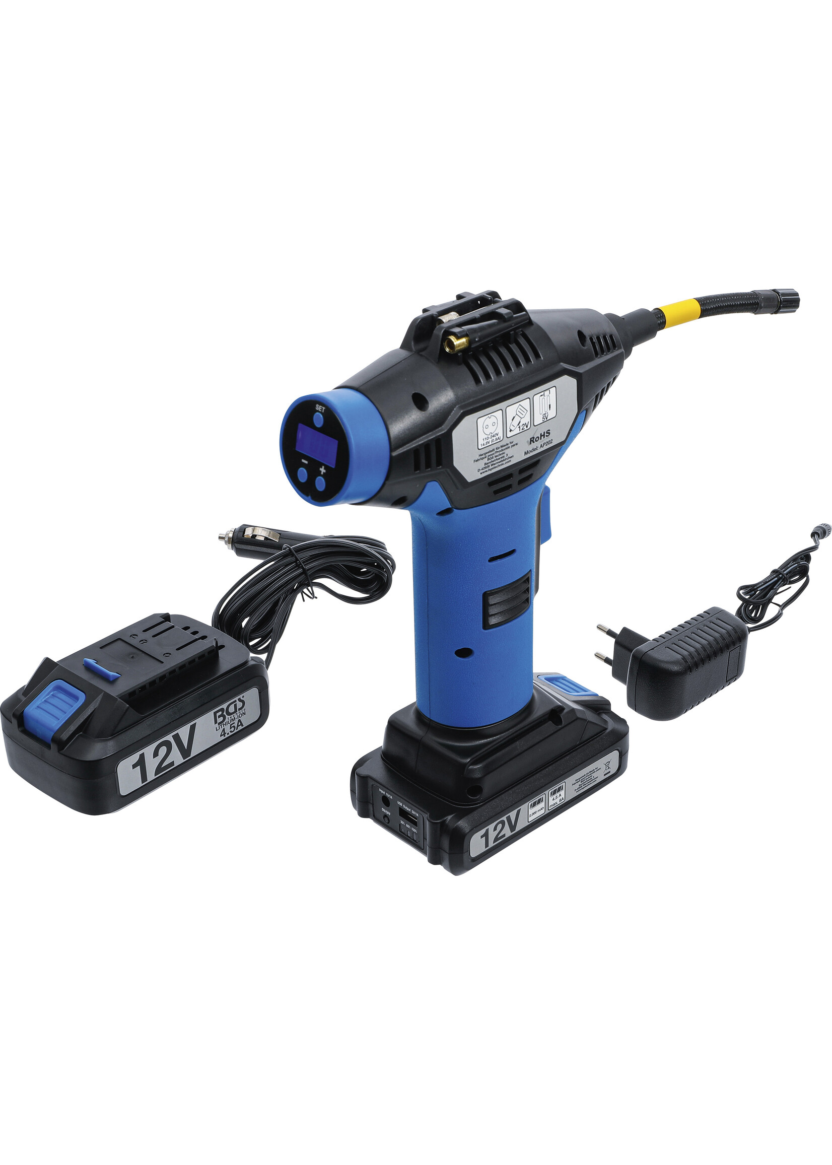 BGS Draadloze luchtcompressor 12 V Li-ion accu 2.0 Ah