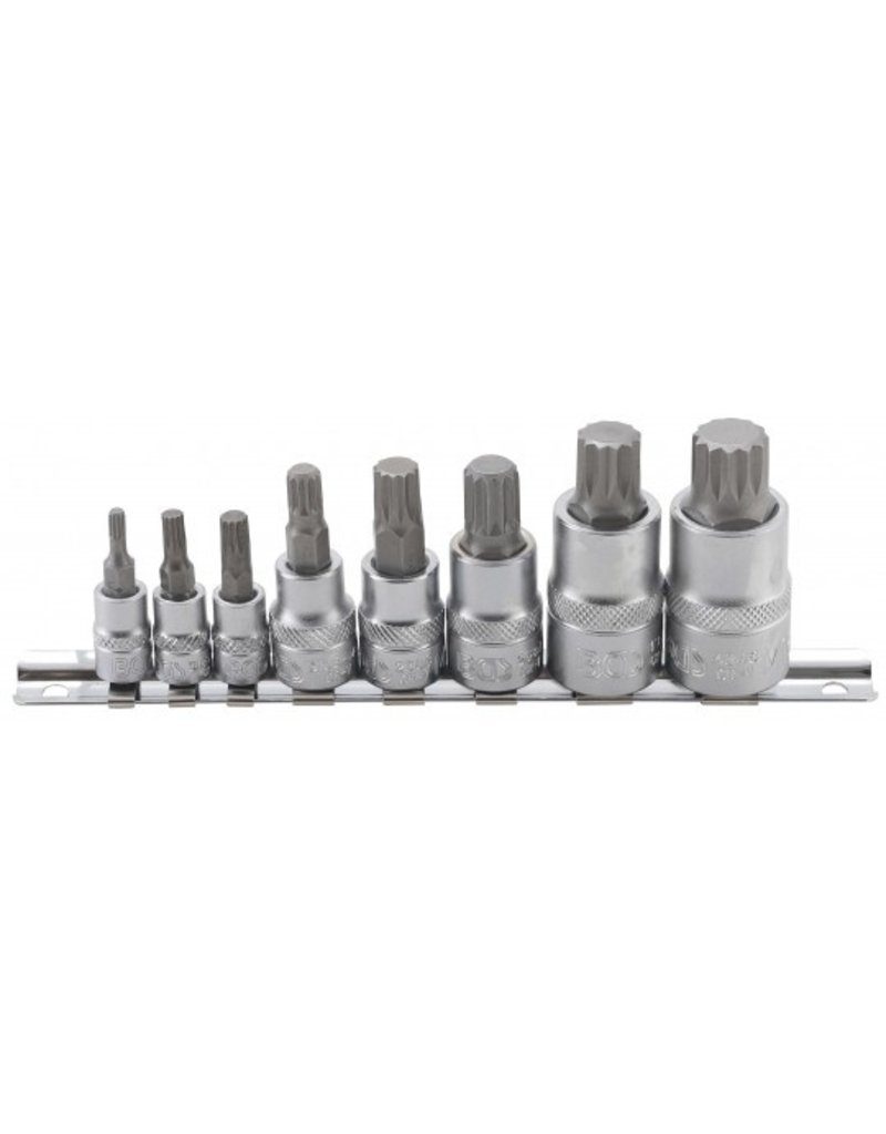 BGS Dopsleutel, Veeltand, XZN, spline, multi-torx doppenset (1/4" + 3/8" + 1/2") 8 delig