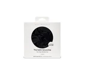 Veganboost Satijnen Scrunchies Zwart Groot Veganboost Satijnen Scrunchies Zwart Groot