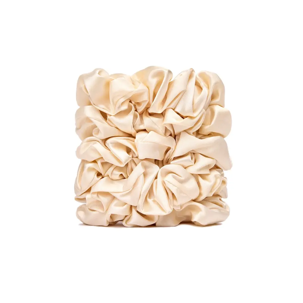 Veganboost Satijnen Scrunchies - Nude Groot