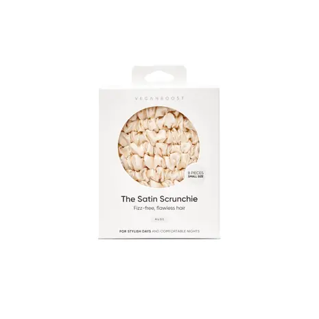 Veganboost Satijnen Scrunchies Nude Klein Veganboost Satijnen Scrunchies Nude Klein