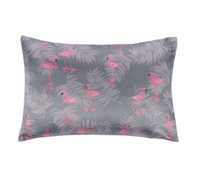 Her Motions Satijnen Kussensloop - PureLou Flamingo
