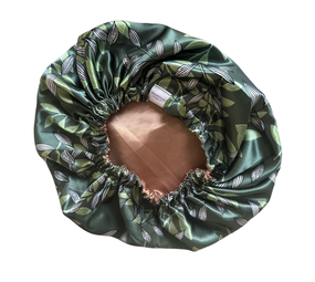 Her Motions Satijnen Slaapmuts/Bonnet - Leafy Serenity