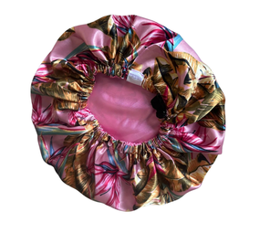 Her Motions Satijnen Slaapmuts/Bonnet - Tropical Bloom