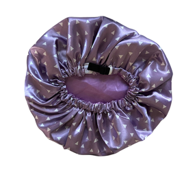 Her Motions Satijnen Slaapmuts/Bonnet - Lavender Triangles