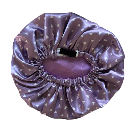 Her Motions Satijnen Slaapmuts/Bonnet - Lavender Triangles