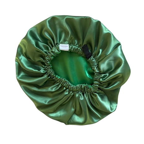 Her Motions Satijnen Slaapmuts/Bonnet - Forest Green