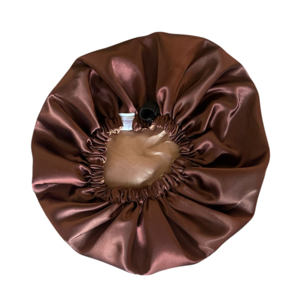 Her Motions Satijnen Slaapmuts/Bonnet - Mocha