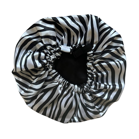 Her Motions Satijnen Slaapmuts/Bonnet - Zebra Stripe