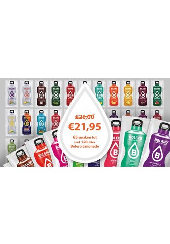  Bolero  65 flavours package - 128 LITER 65 sachets 