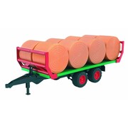 Remorque à balles rondes avec 8 balles rondes 1:16