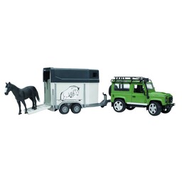 Land Rover Defender, remorque à chevaux+1 cheval 1:16