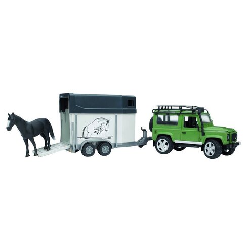 Land Rover Bruder Land Rover Defender incl. paardentrailer en paard