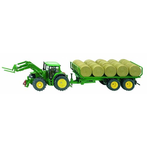 John Deere SIKU John Deere 6820 tractor met rondbalenaanhanger