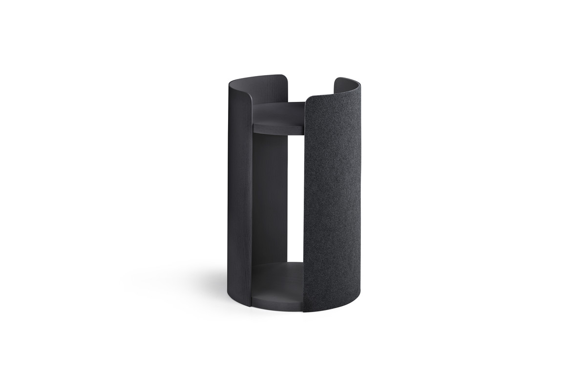 Gatto Torre, Kratzturm, Esche lackiert schwarz/Filz schwarz