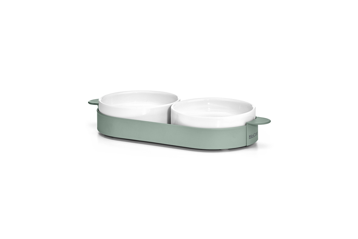 Gatto Tavoletta, Cat Bowls, Dusty Green