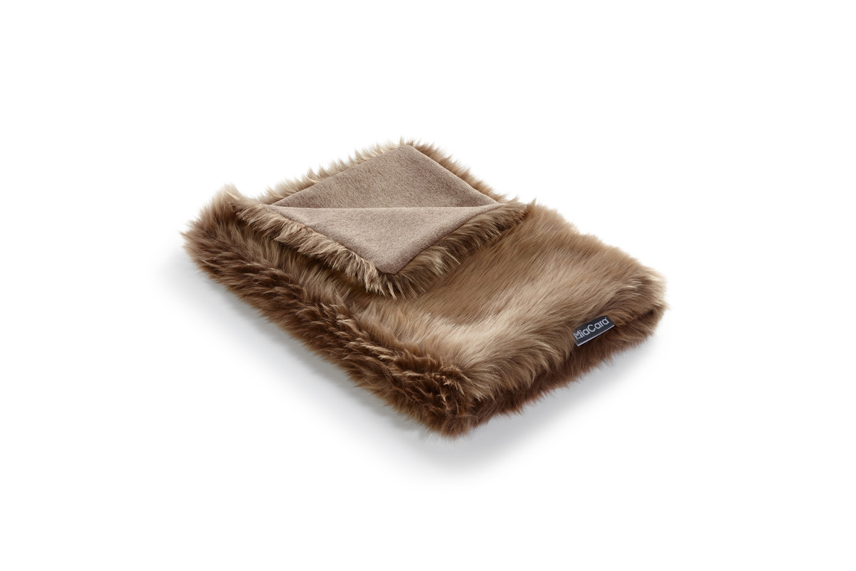 Gatto Lana, Blanket 50x35 cm, Taupe/Mottled Brown