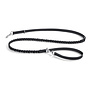 Cane Bergamo long lead, Dog Lead Braided Leather Black