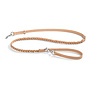 Cane Bergamo long lead, Dog Lead Braided Leather Natural