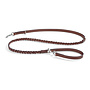 Cane Bergamo long lead, Dog Lead Braided Leather Brown