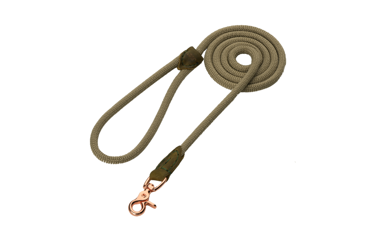 The DoggyWalker Rope Leash Tan Green 160cm