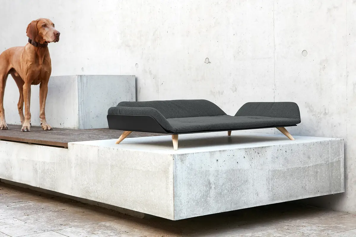 Cane Letto, Dog Bed, Black/Mottled Anthracite