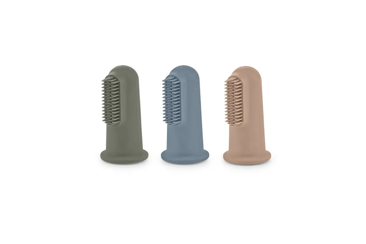 Cane Dito, Toothbrush, Pack of 3, Sage, Sky, Nude