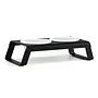 Gatto Desco, Cat Feeder with Porcelain Bowls, Powder Coated Black