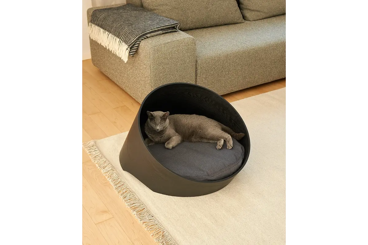 Gatto Covo, Katzenkorb, Esche Schwarz/Anthrazit